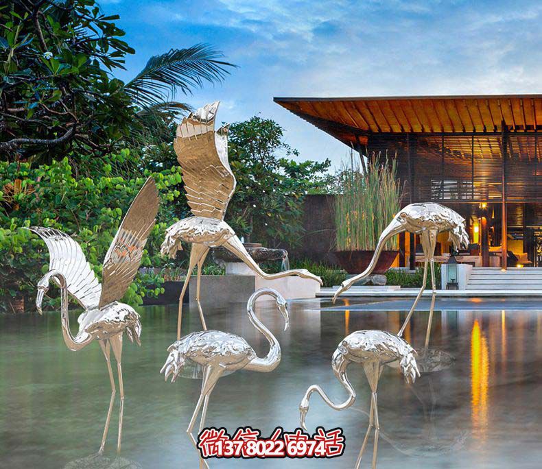 不銹鋼火烈鳥(niǎo)雕塑,游樂(lè)園擺放鏡面裝點(diǎn) 不銹鋼火烈鳥(niǎo)雕塑,游樂(lè)園擺放鏡面裝點(diǎn)