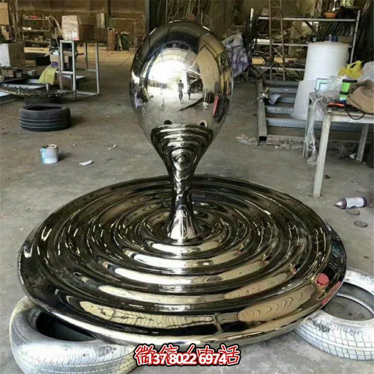 水景景觀不銹鋼擺件，精致創意鏡面水滴擺放