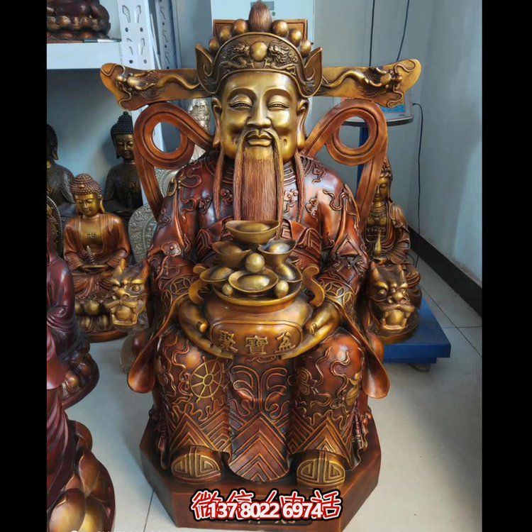 家用純銅鍛造財神爺雕塑——財源滾滾，祝福財運永久