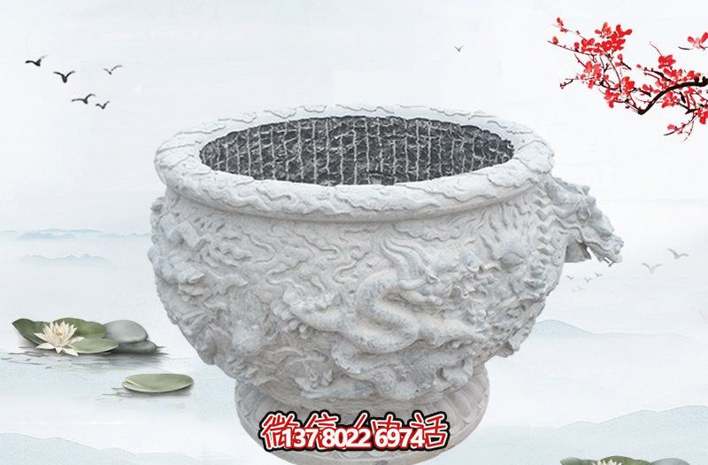 漢白玉石雕龍浮雕水缸雕塑,為庭院增添優(yōu)雅氣息 漢白玉石雕龍浮雕水缸雕塑,為庭院增添優(yōu)雅氣息